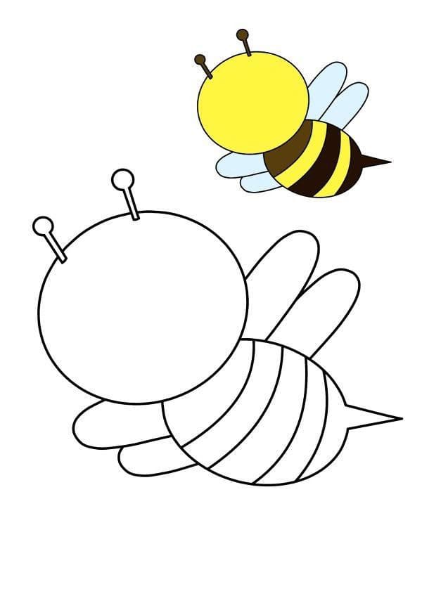 Coloriage d’une abeille à imprimer pour enfant