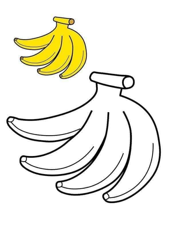 Coloriage d’une banane à imprimer pour enfant