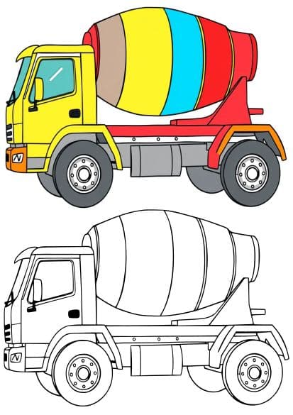 Coloriage d’un camion à imprimer pour enfant