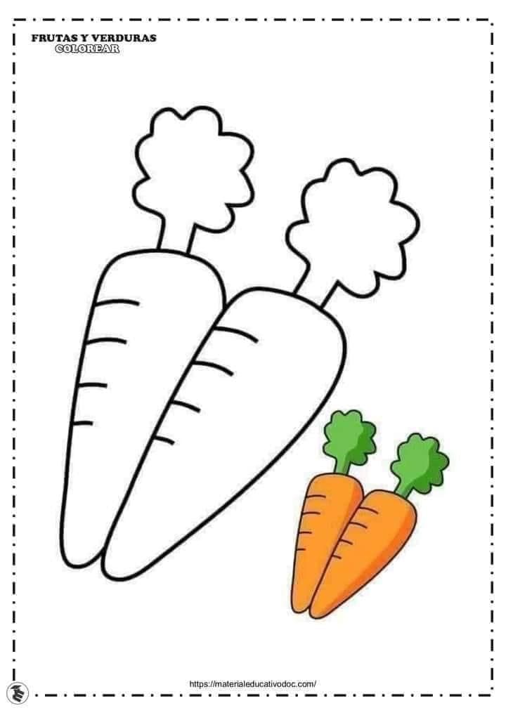 Coloriage d’une carotte à imprimer pour enfant