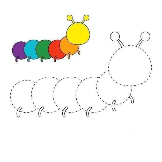 Coloriage d’une chenille à imprimer pour enfant