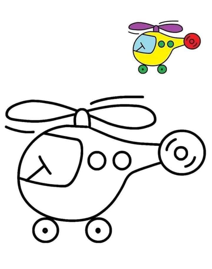Coloriage d’un hélicoptère à imprimer pour enfant