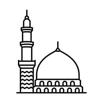 Coloriage de la mosquée de Médine à imprimer pour enfant
