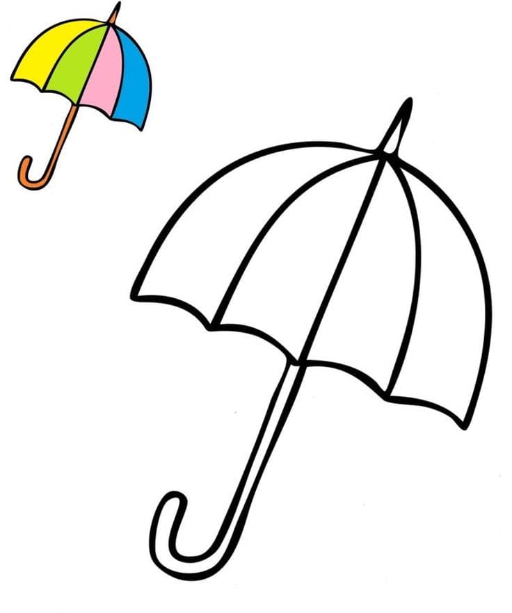 Coloriage d’un parapluie à imprimer pour enfant