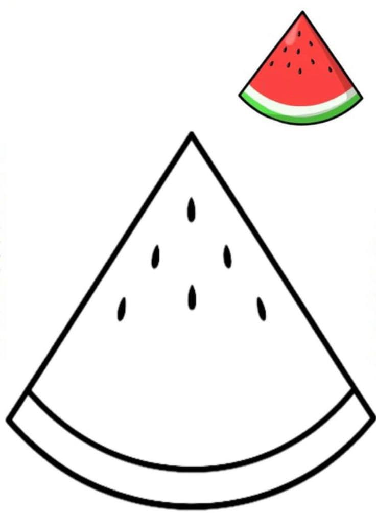 Coloriage d’une pastèque à imprimer pour enfant