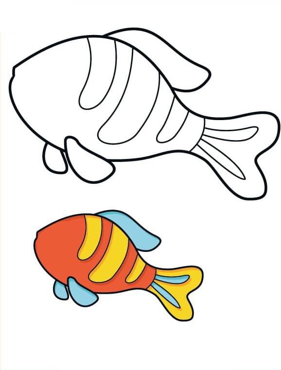 Coloriage d’un poisson à imprimer pour enfant