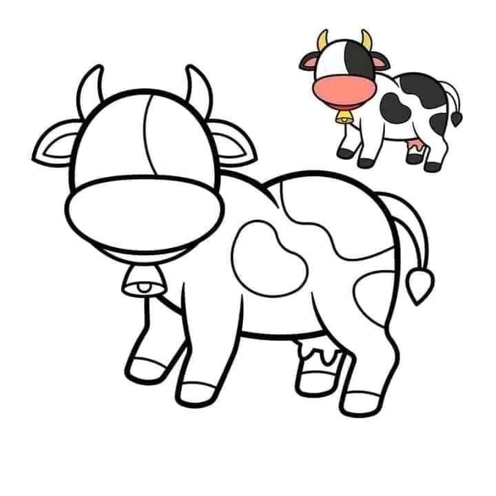 Coloriage d’une vache à imprimer pour enfant