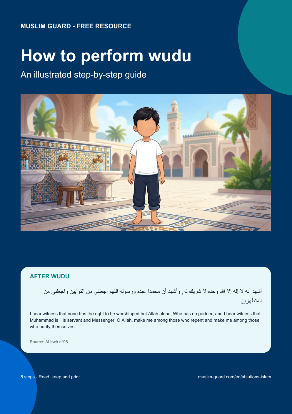 Preview of the complete printable wudu guide