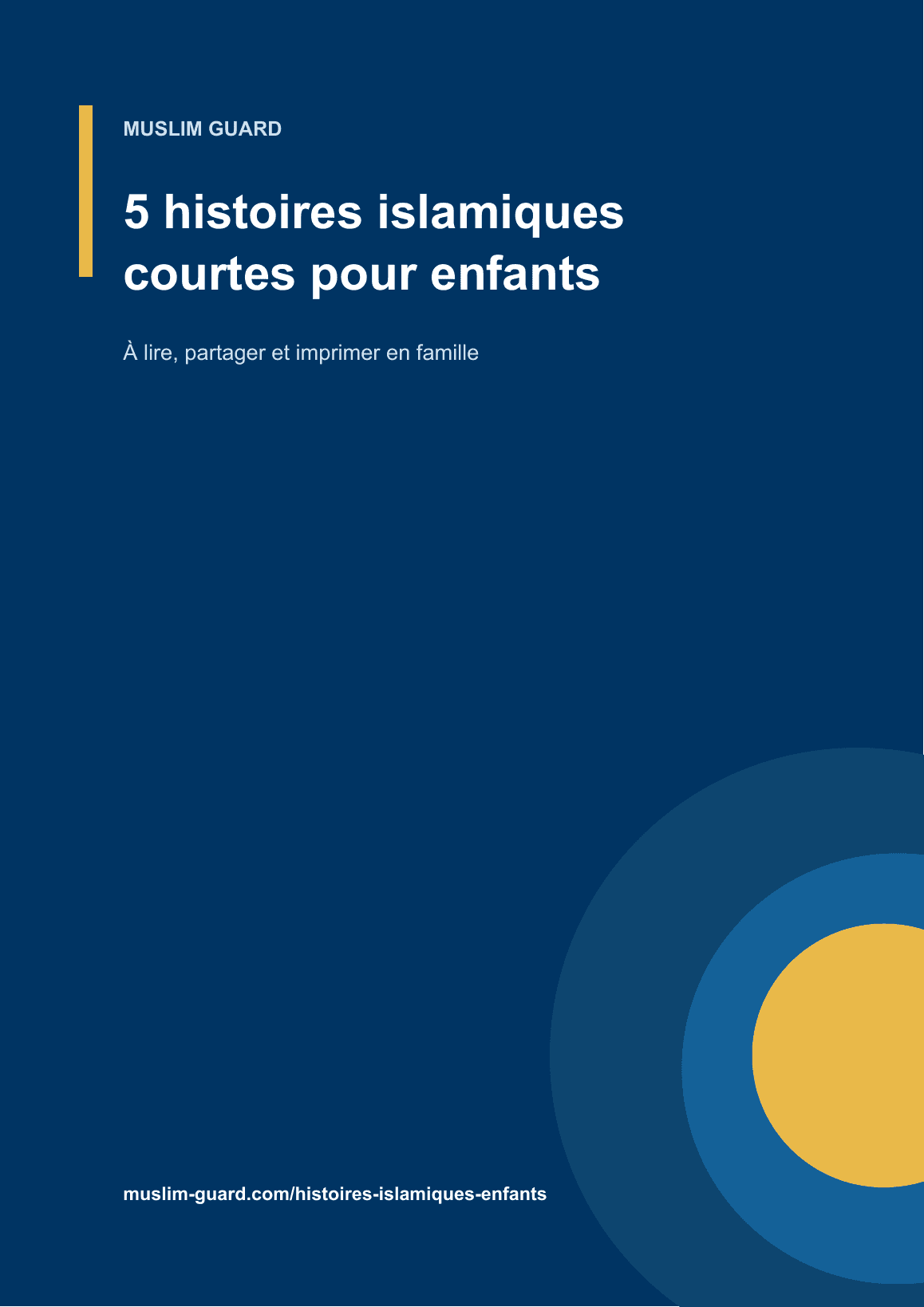 Couverture du PDF de cinq histoires islamiques courtes pour enfants
