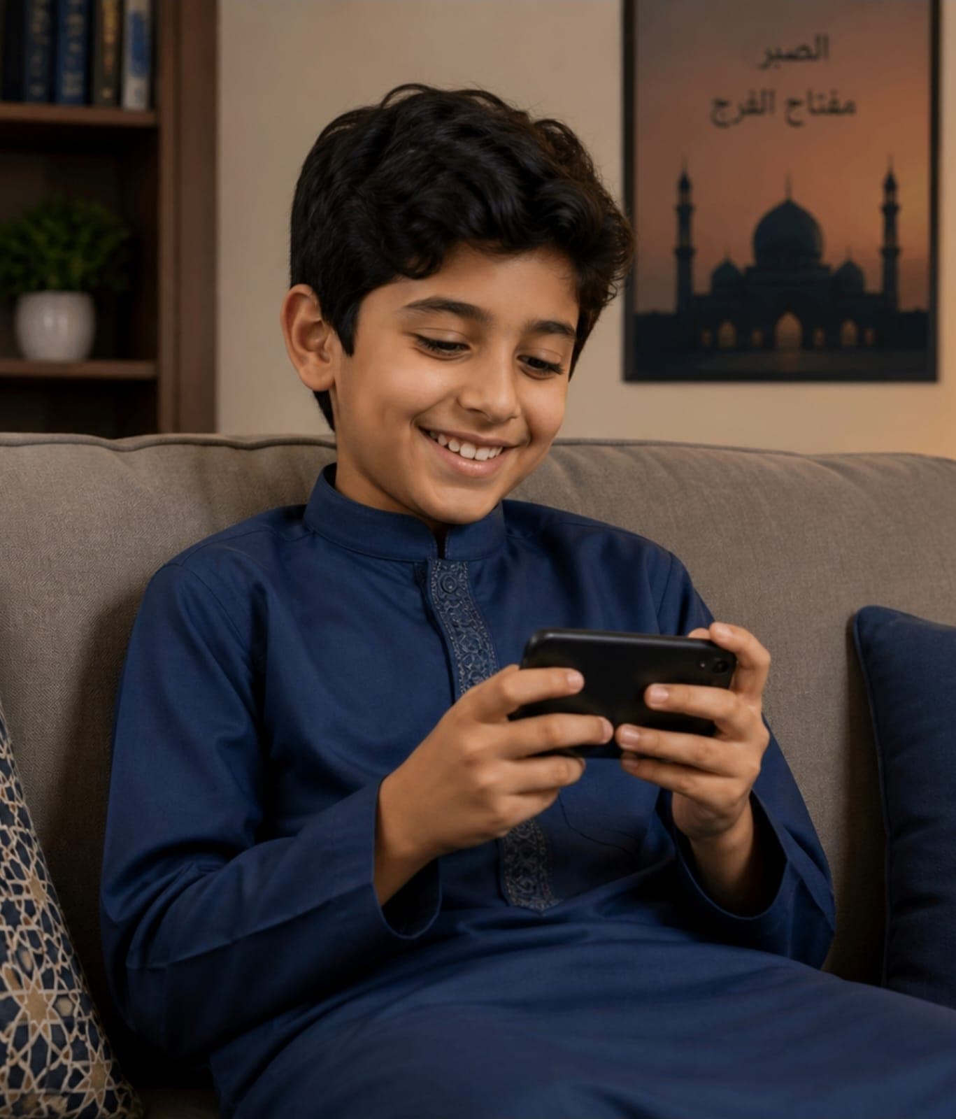 Enfant utilisant un téléphone